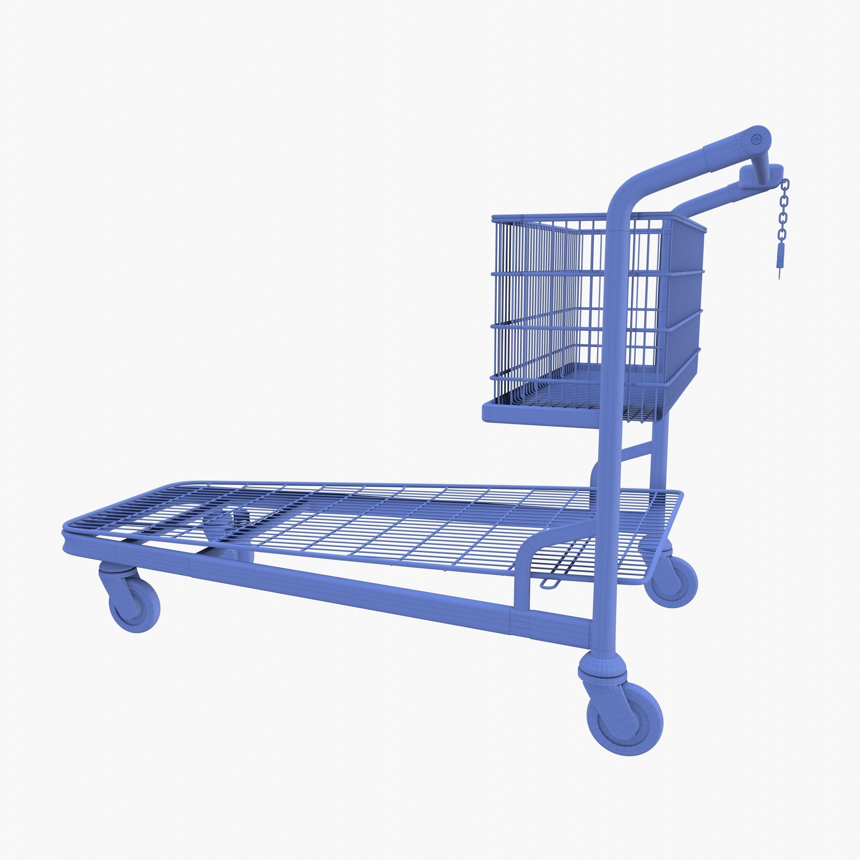 Shopping cart weathered stack v1 Low-poly 3D model_14