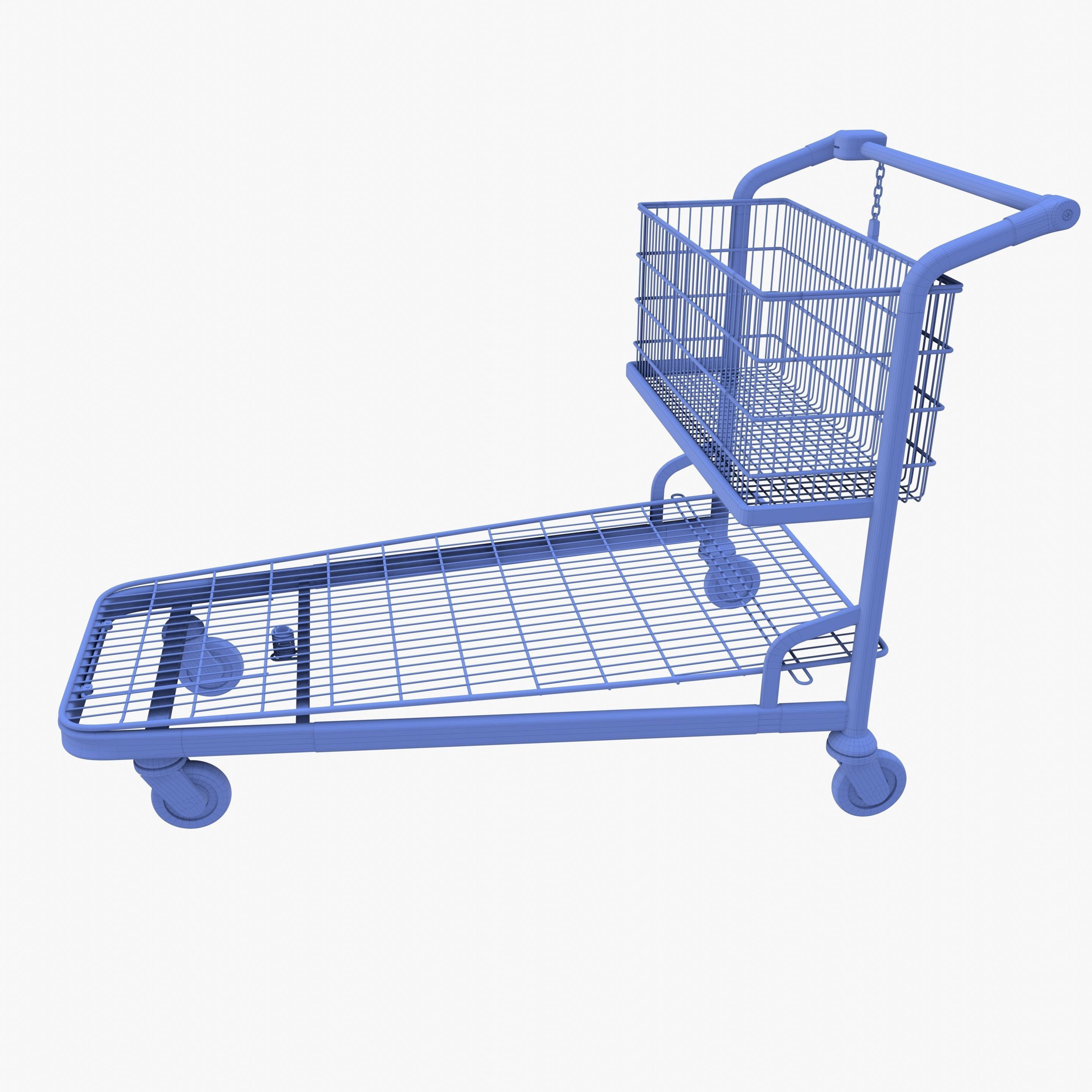 Shopping cart weathered stack v1 Low-poly 3D model_17