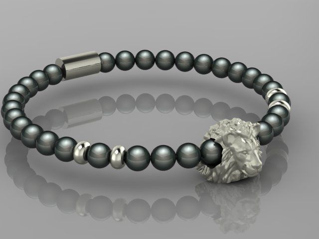 Lion Bracelet 3D print model_1