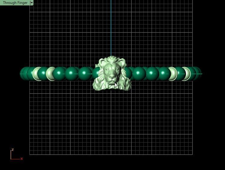 Lion Bracelet 3D print model_4