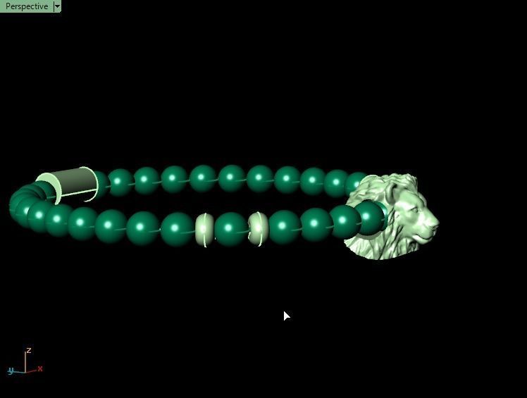 Lion Bracelet 3D print model_11