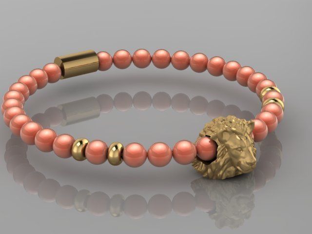 Lion Bracelet 3D print model_3