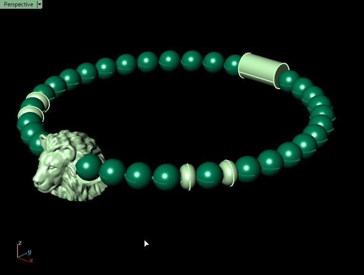 Lion Bracelet 3D print model_6