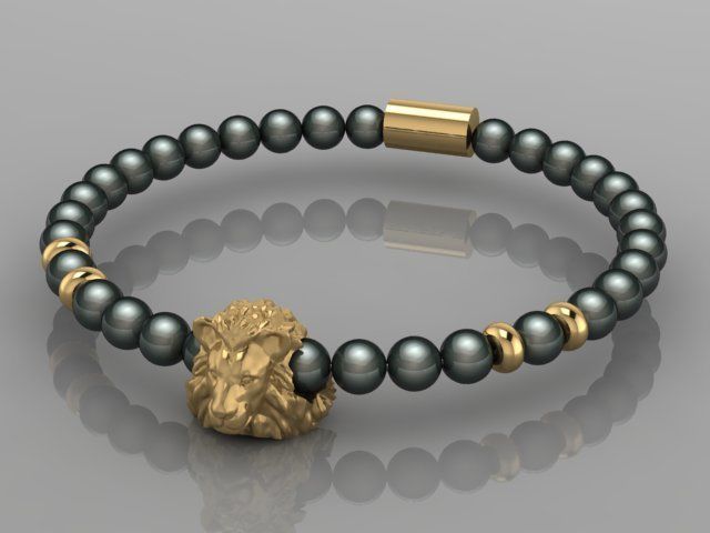 Lion Bracelet 3D print model_2
