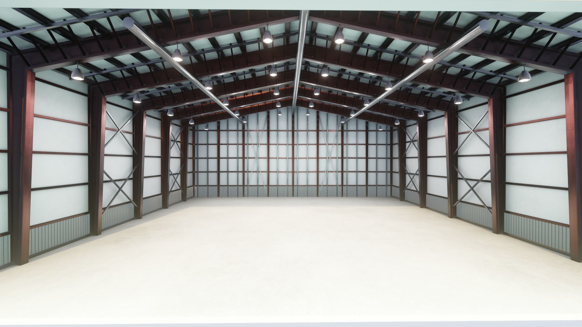 Airplane Hangar Interior 3D Model Low-poly 3D model_8