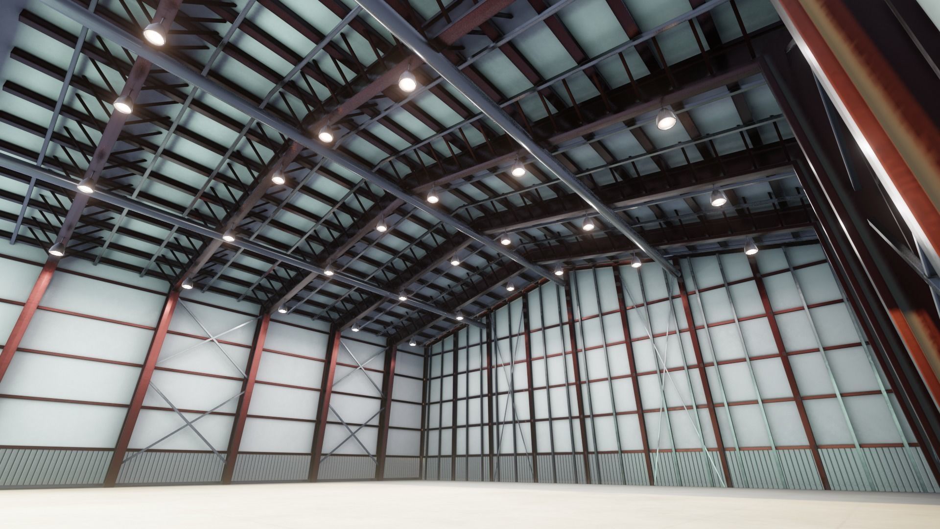 Airplane Hangar Interior 3D Model Low-poly 3D model_14
