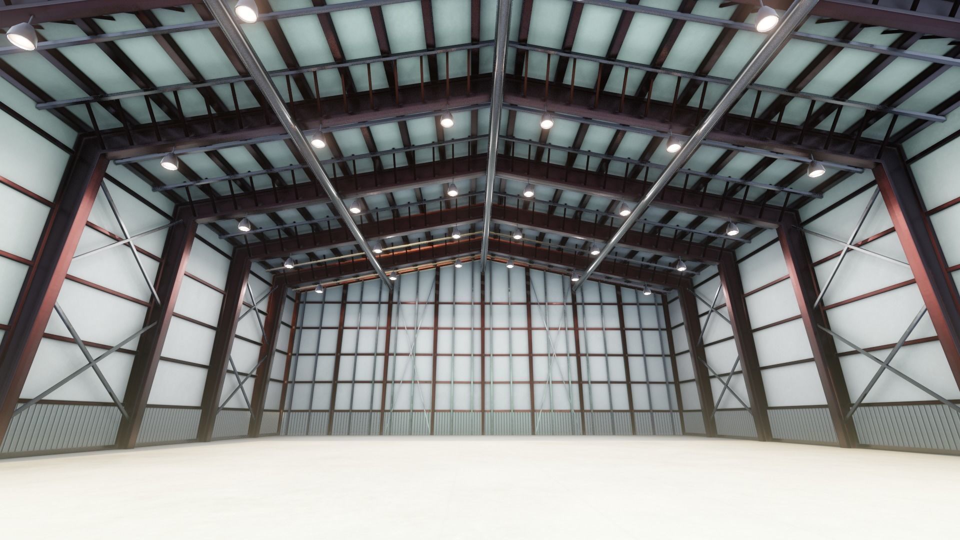 Airplane Hangar Interior 3D Model Low-poly 3D model_11