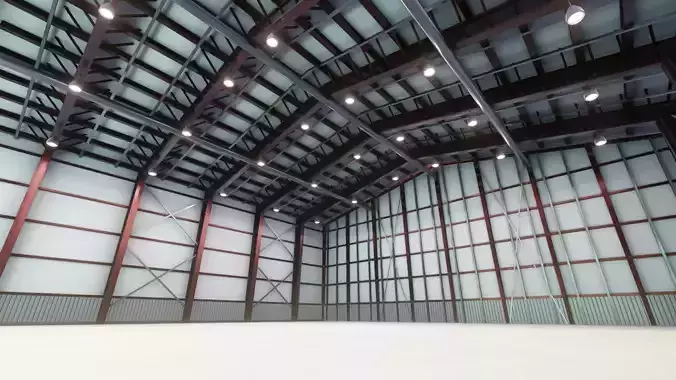 Airplane Hangar Interior 3D Model