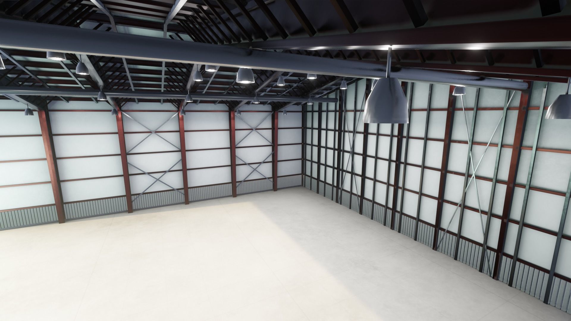 Airplane Hangar Interior 3D Model Low-poly 3D model_16