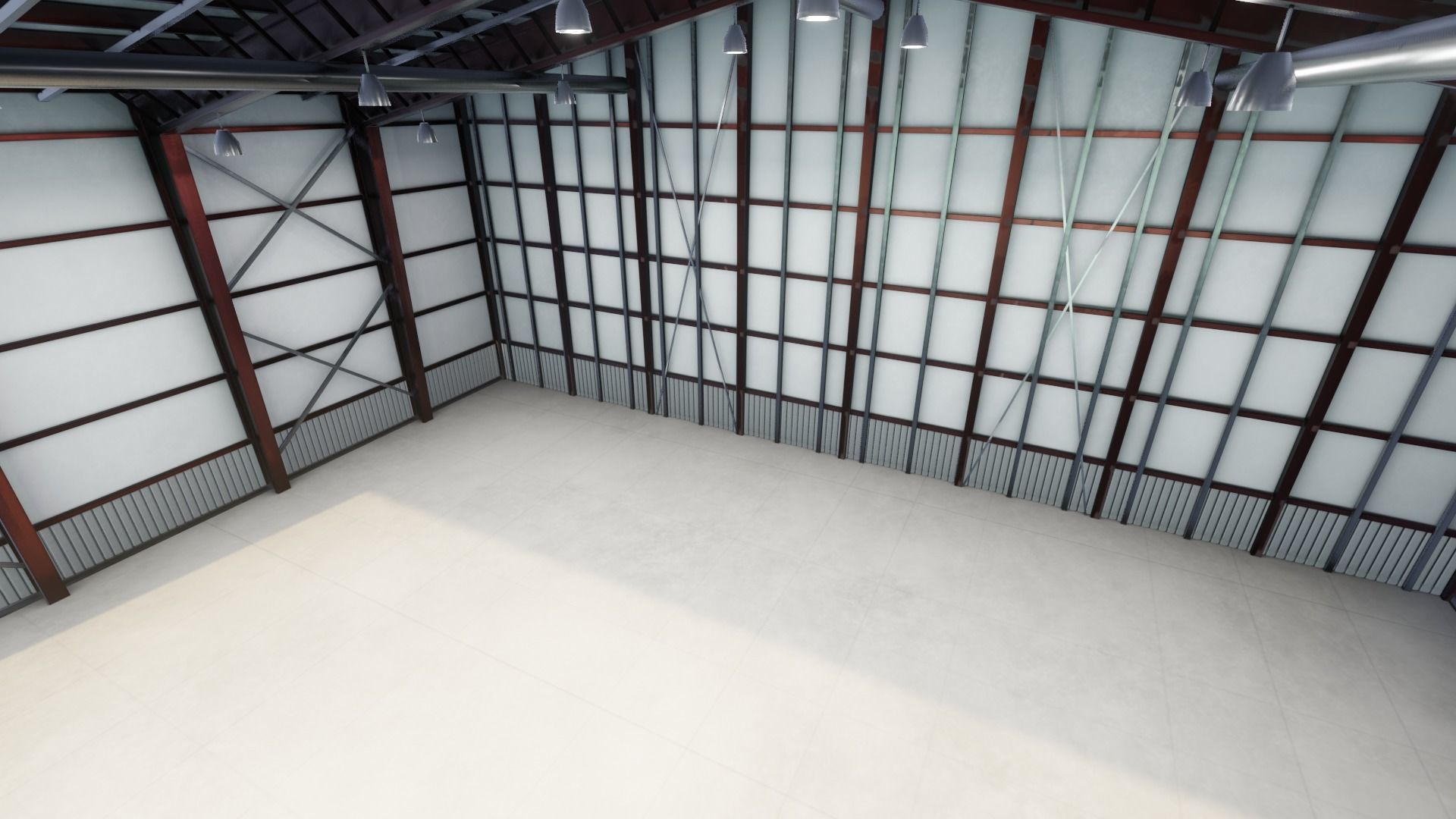 Airplane Hangar Interior 3D Model Low-poly 3D model_19