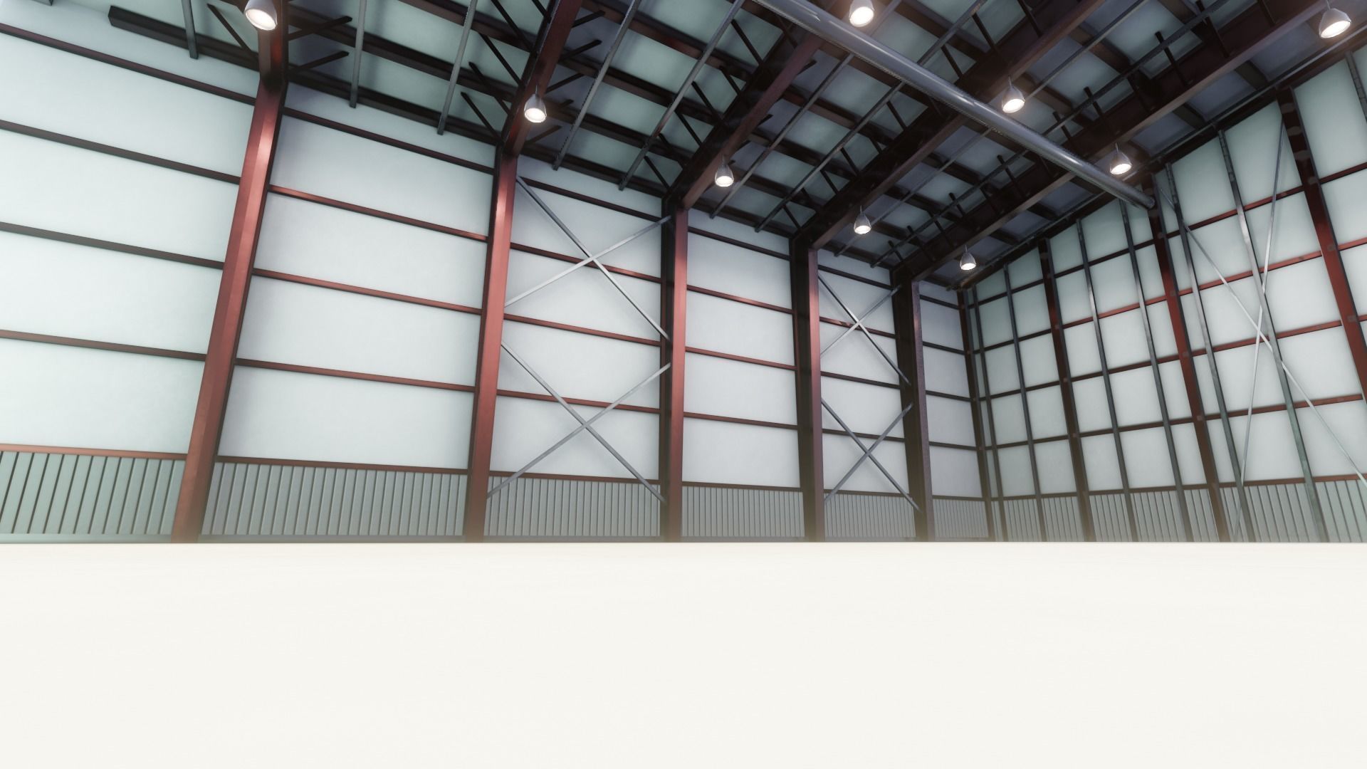 Airplane Hangar Interior 3D Model Low-poly 3D model_20