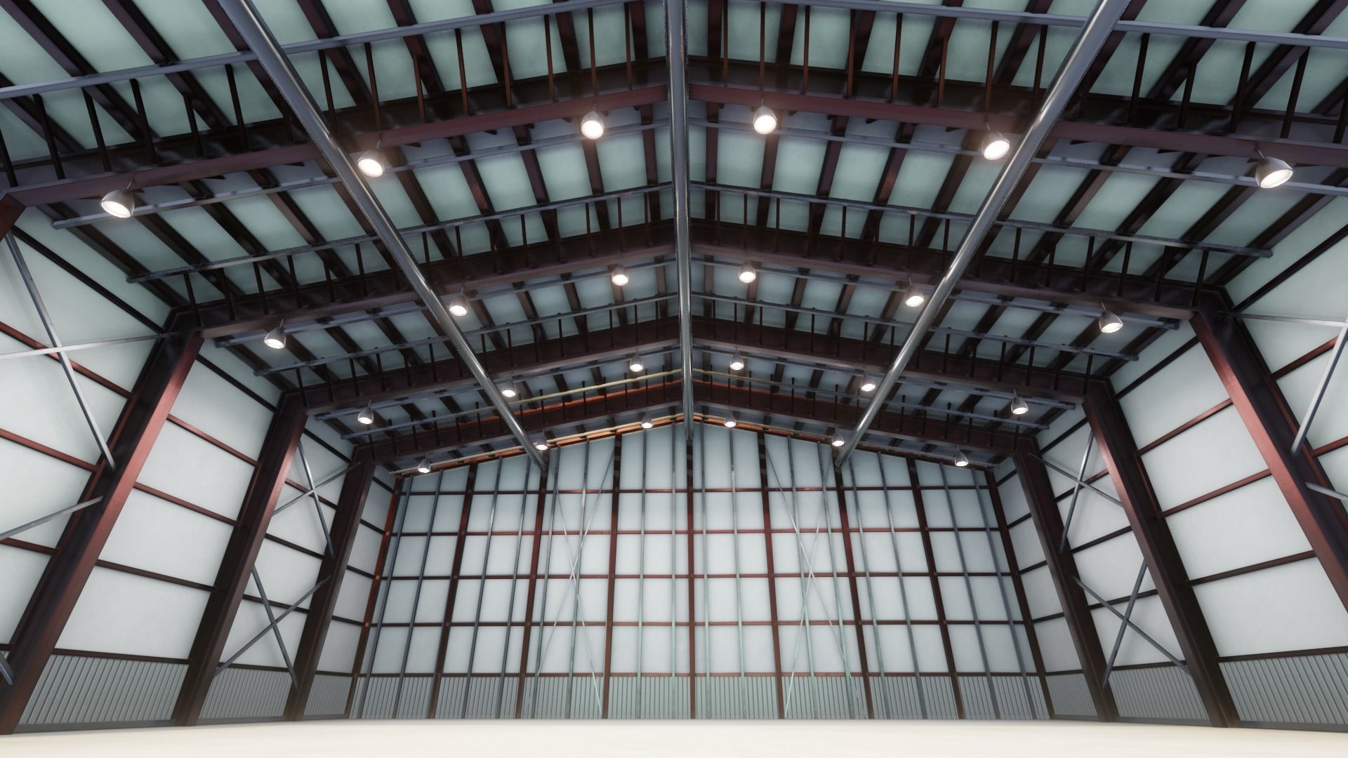 Airplane Hangar Interior 3D Model Low-poly 3D model_18