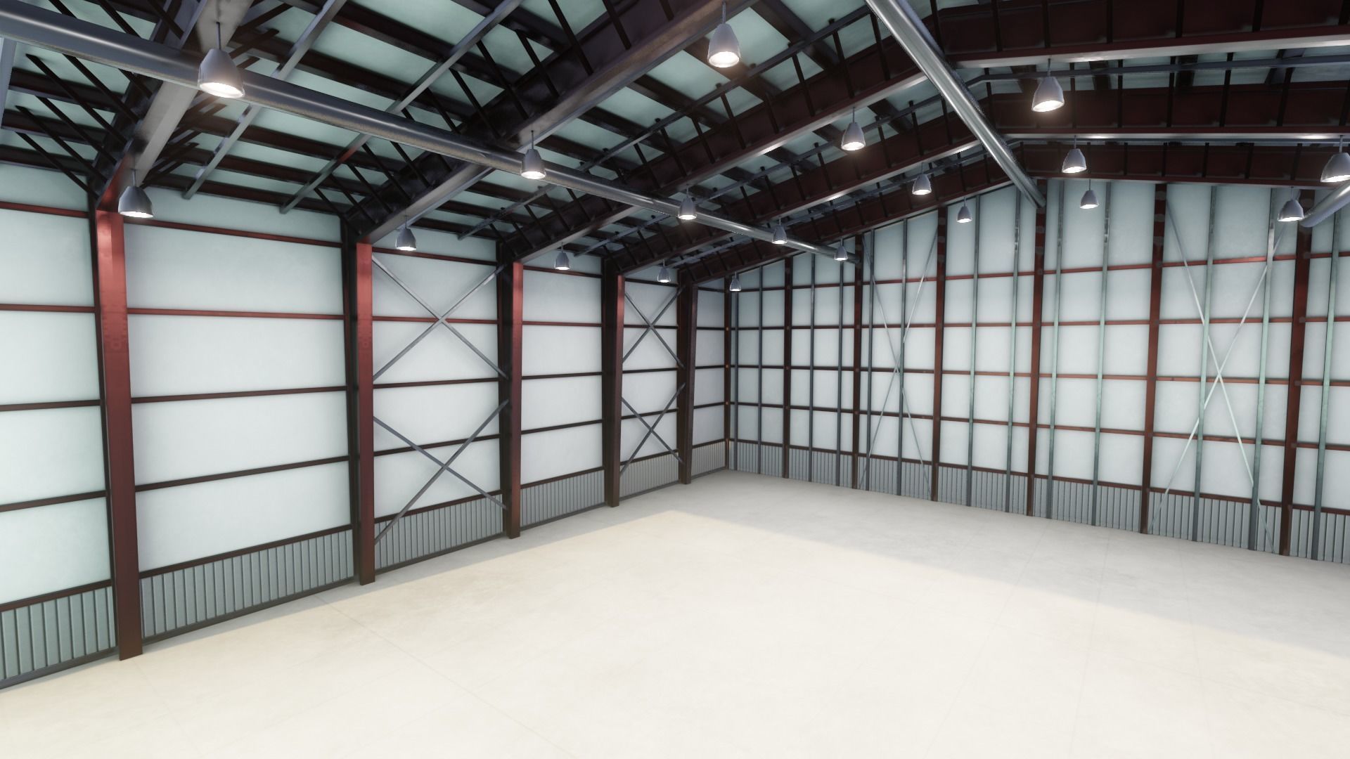 Airplane Hangar Interior 3D Model Low-poly 3D model_15