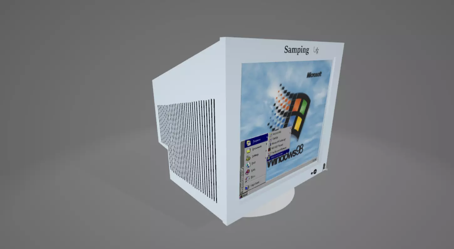 Old PC monitor Free 3D model