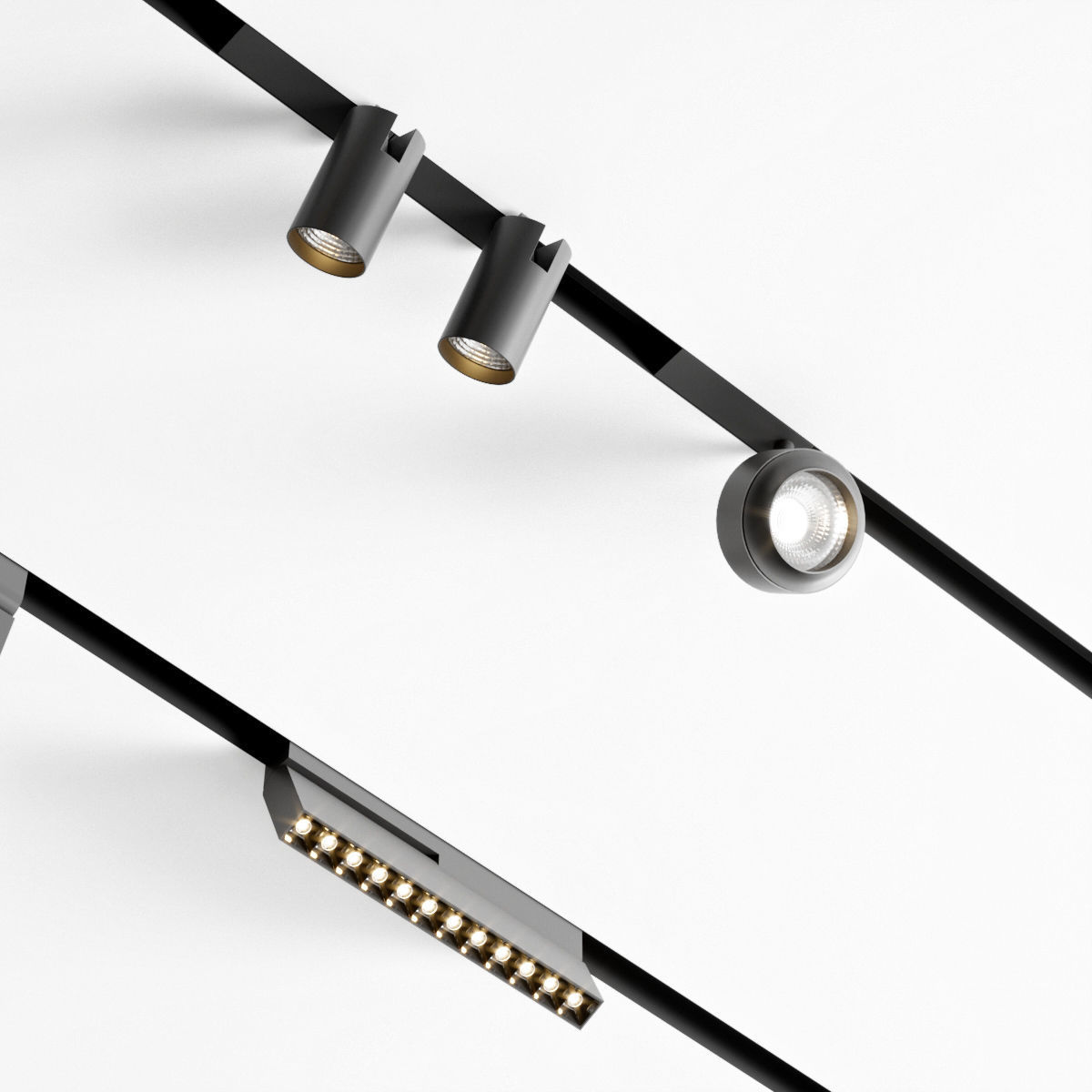 Donolux set three led lights 3D model_4