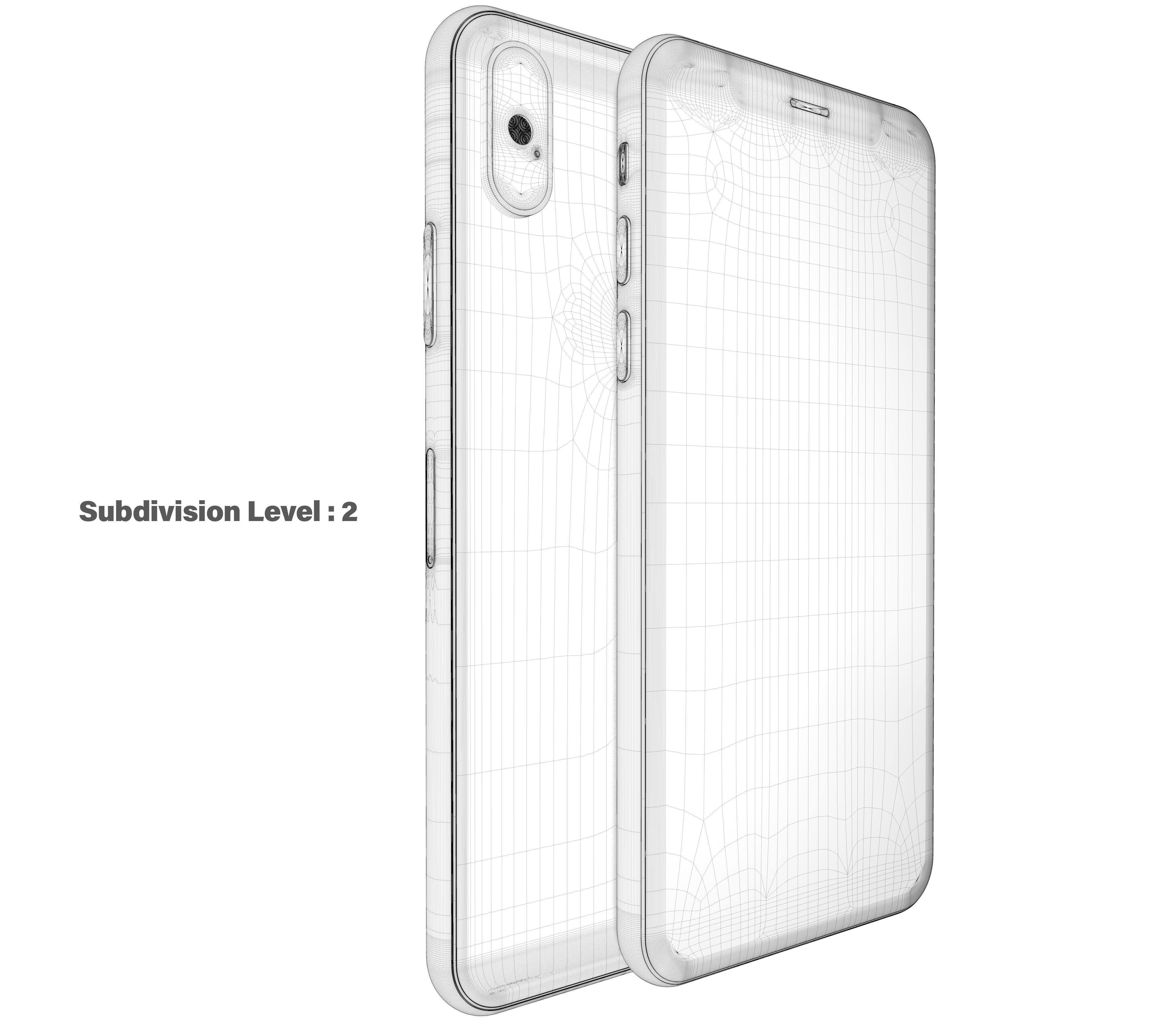 Apple iPhone Xs Silver Low-poly 3D model_26