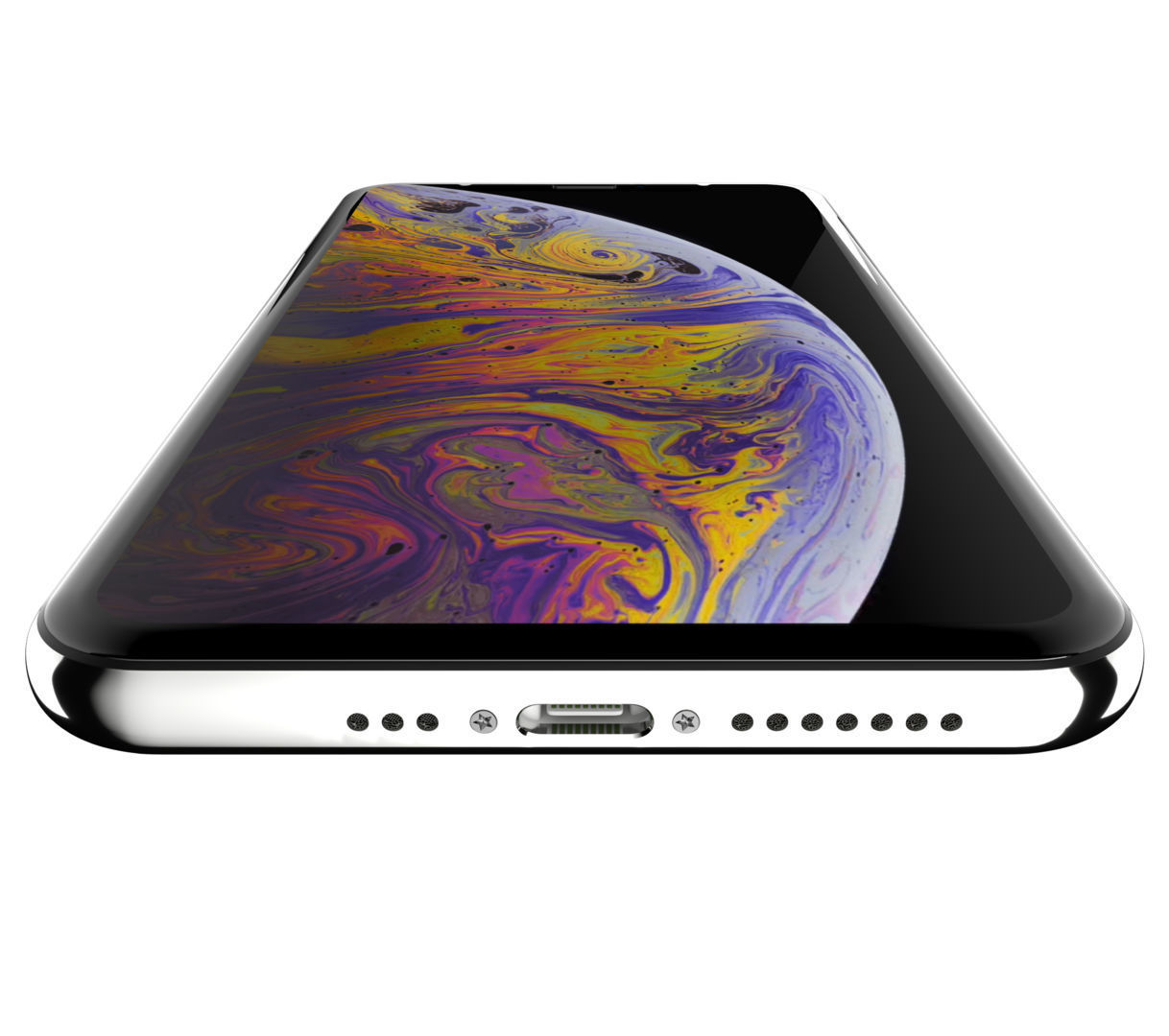 Apple iPhone Xs Silver Low-poly 3D model_8