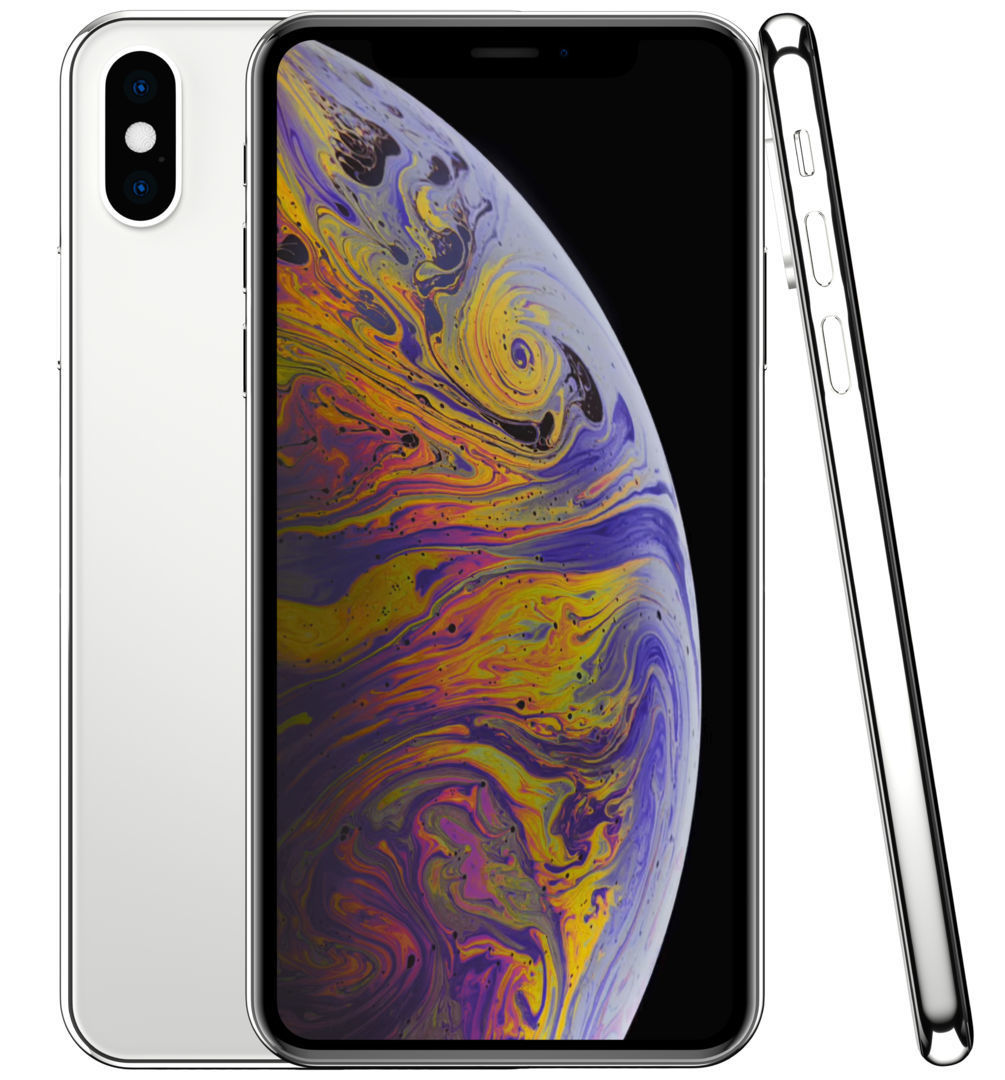 Apple iPhone Xs Silver Low-poly 3D model_1