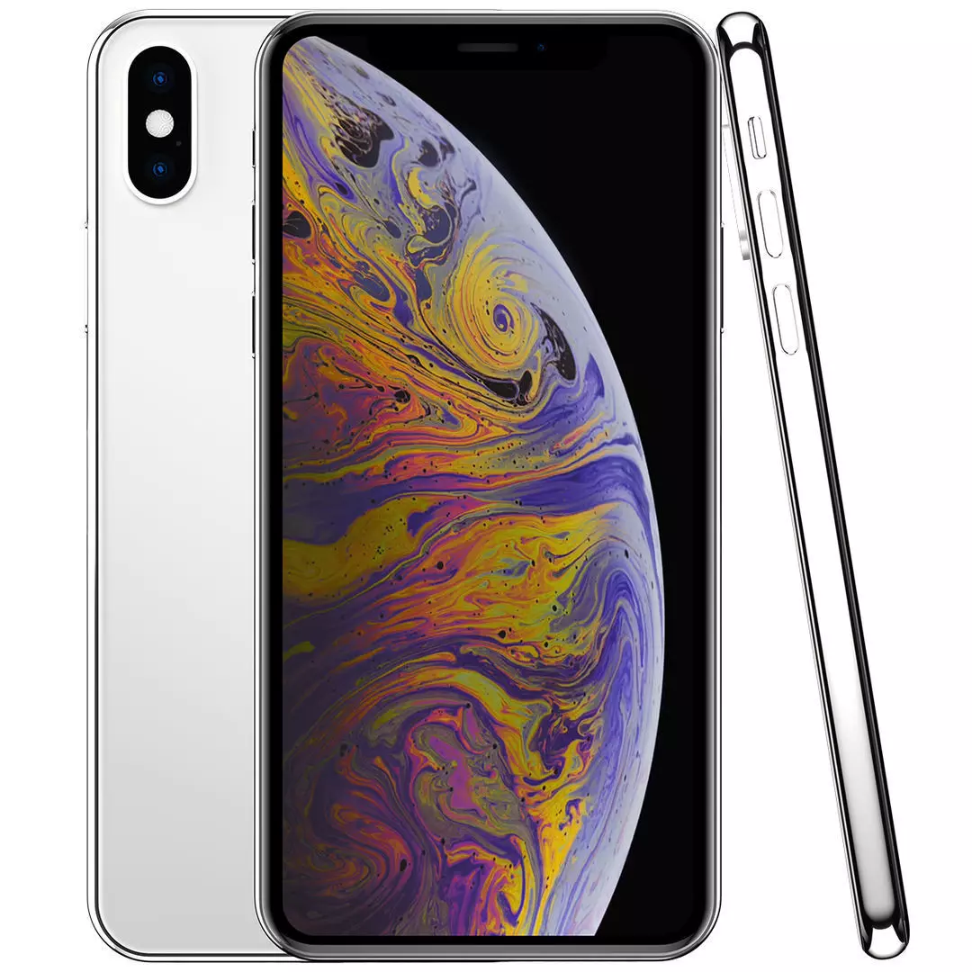 Apple iPhone Xs Silver Low-poly 3D model_0