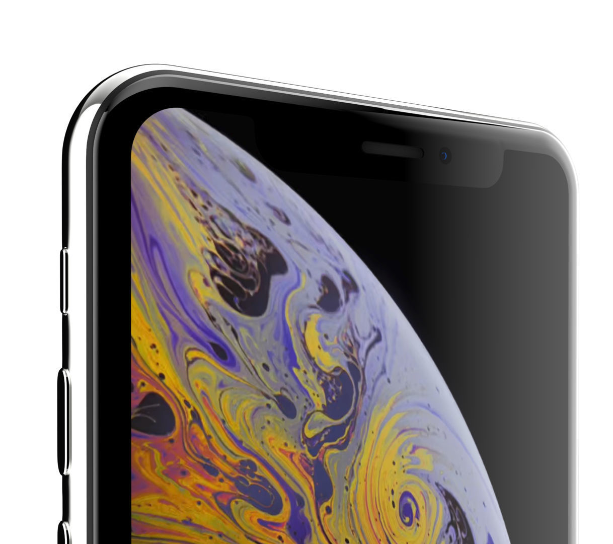 Apple iPhone Xs Silver Low-poly 3D model_10