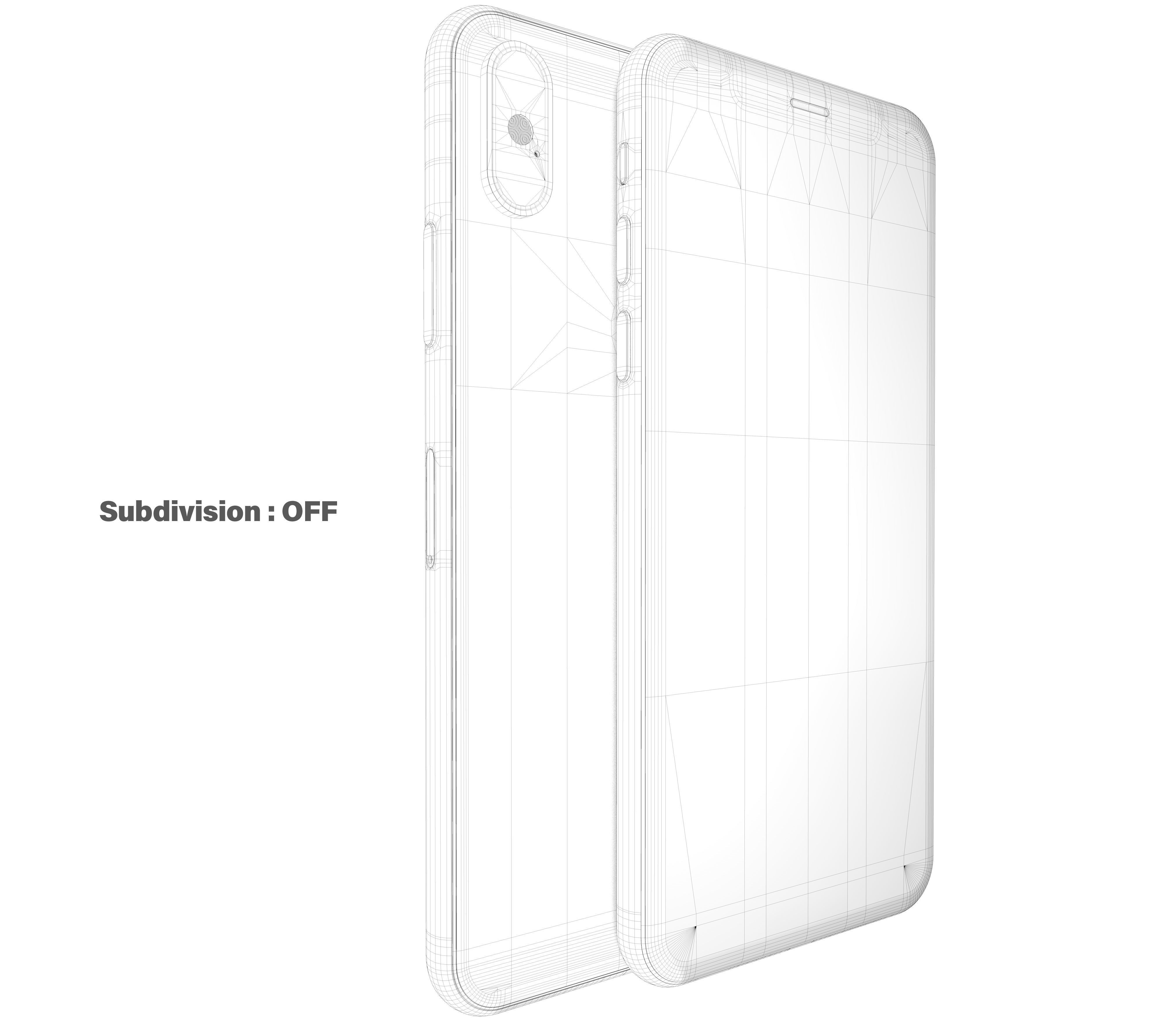 Apple iPhone Xs Silver Low-poly 3D model_25