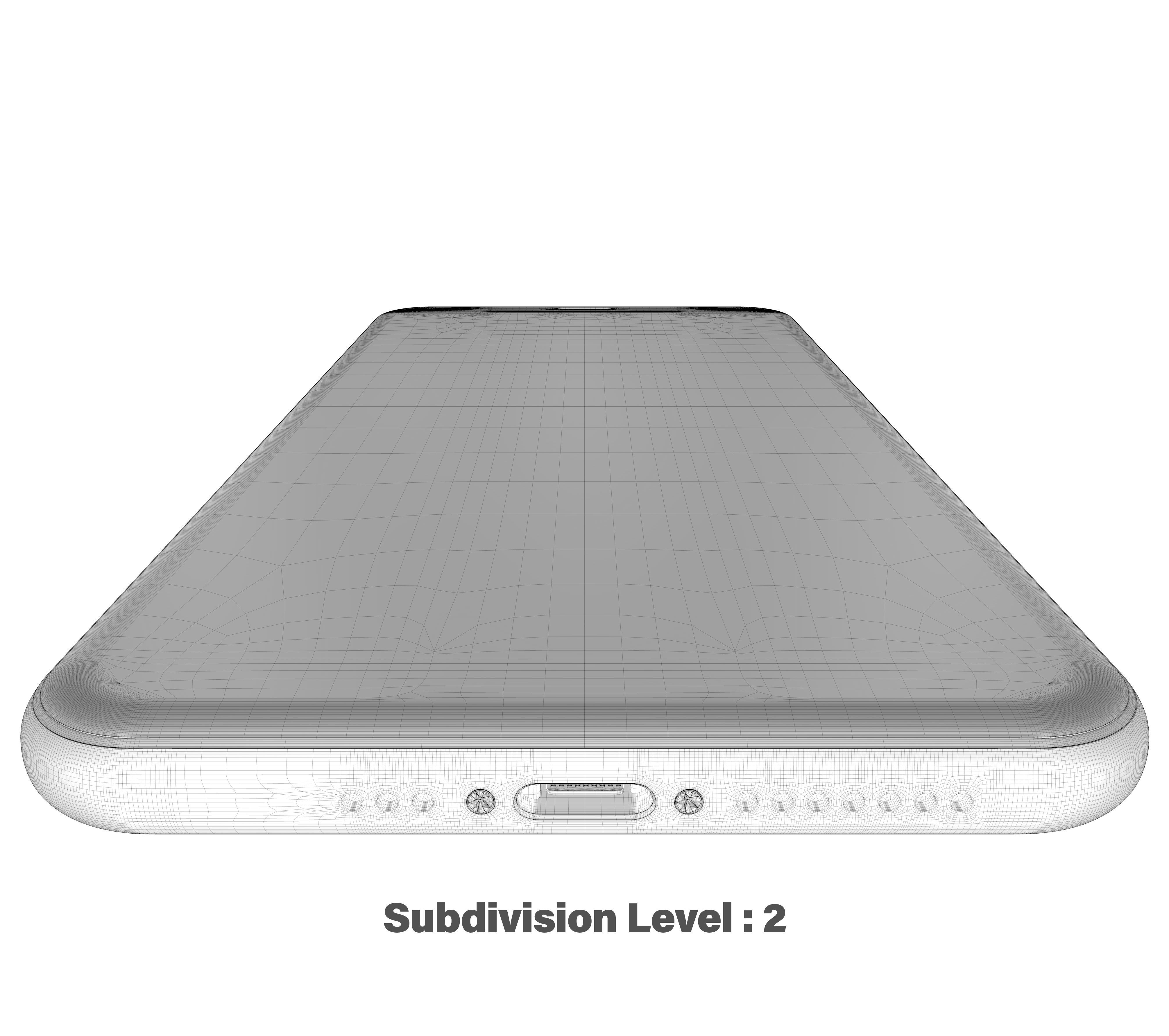Apple iPhone Xs Silver Low-poly 3D model_24