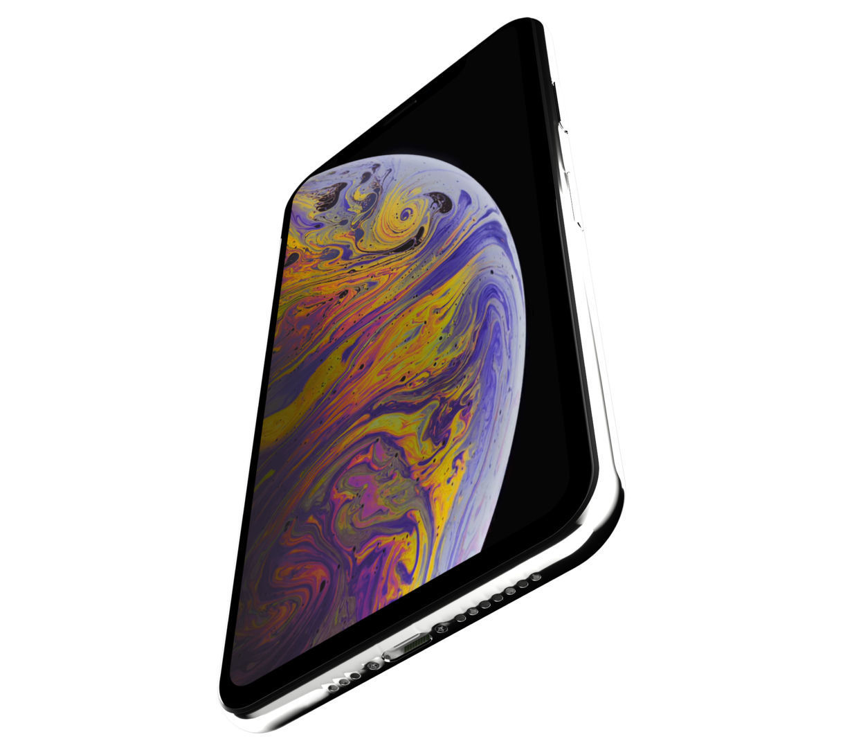 Apple iPhone Xs Silver Low-poly 3D model_11