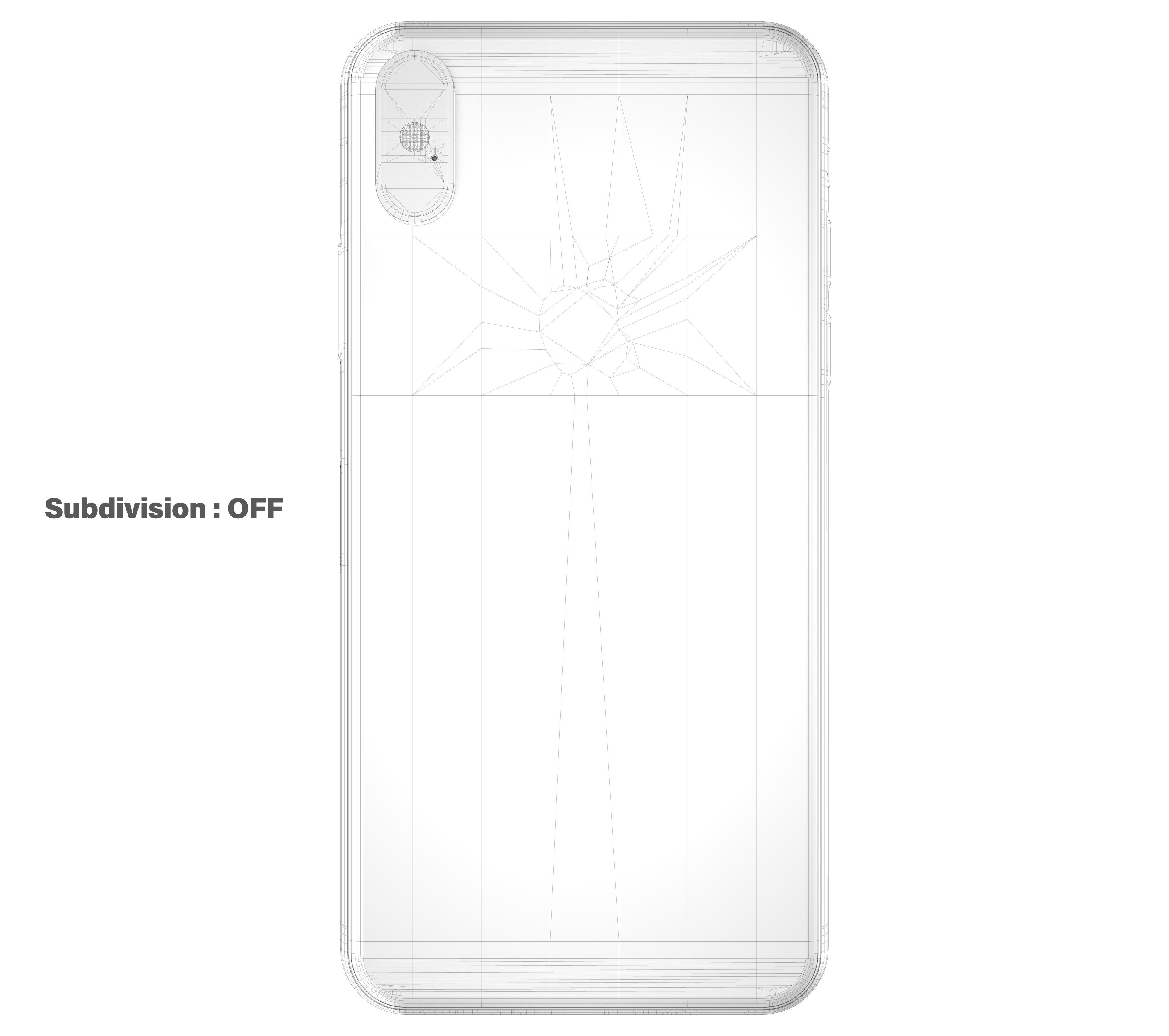 Apple iPhone Xs Silver Low-poly 3D model_17