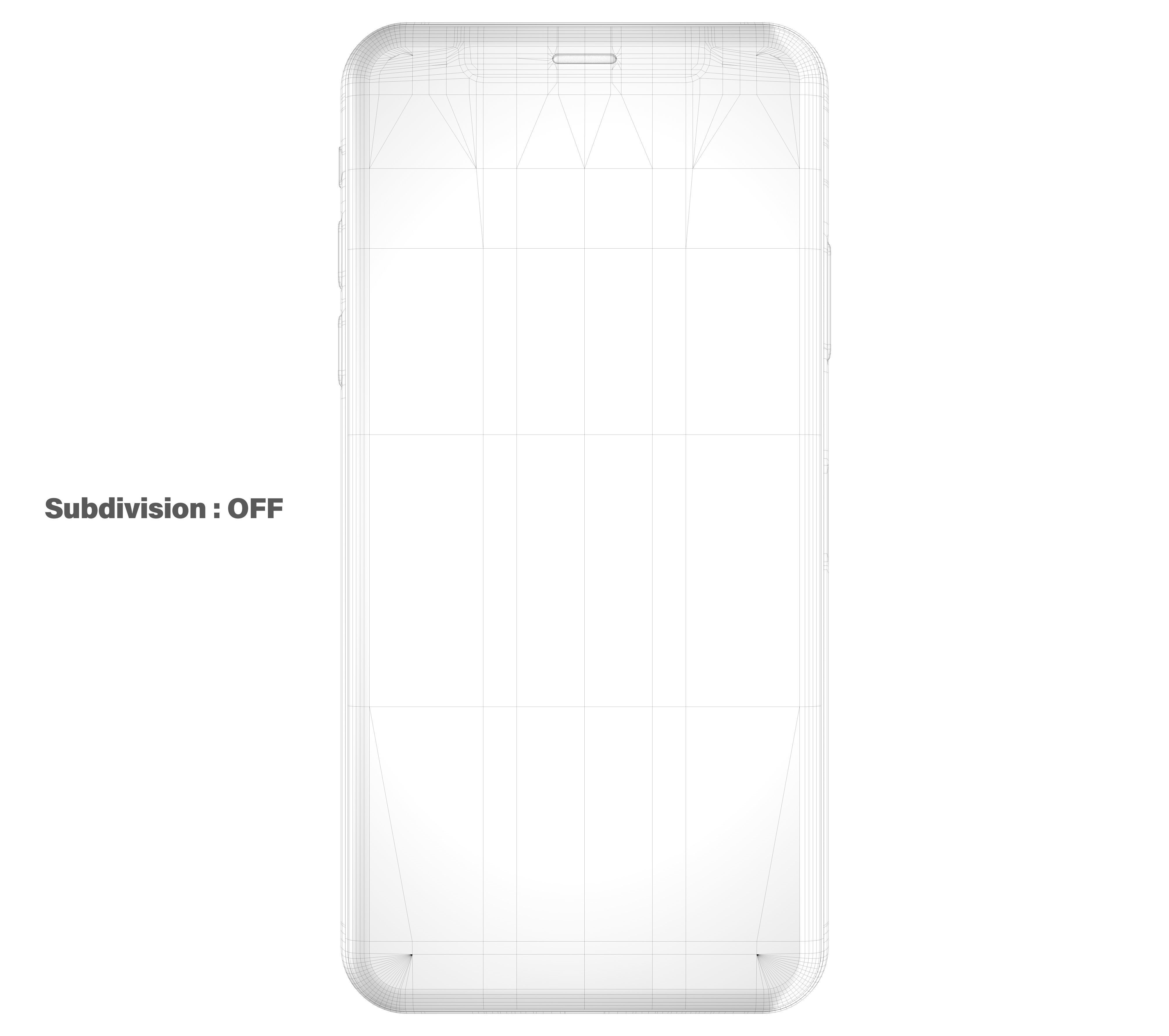 Apple iPhone Xs Silver Low-poly 3D model_15