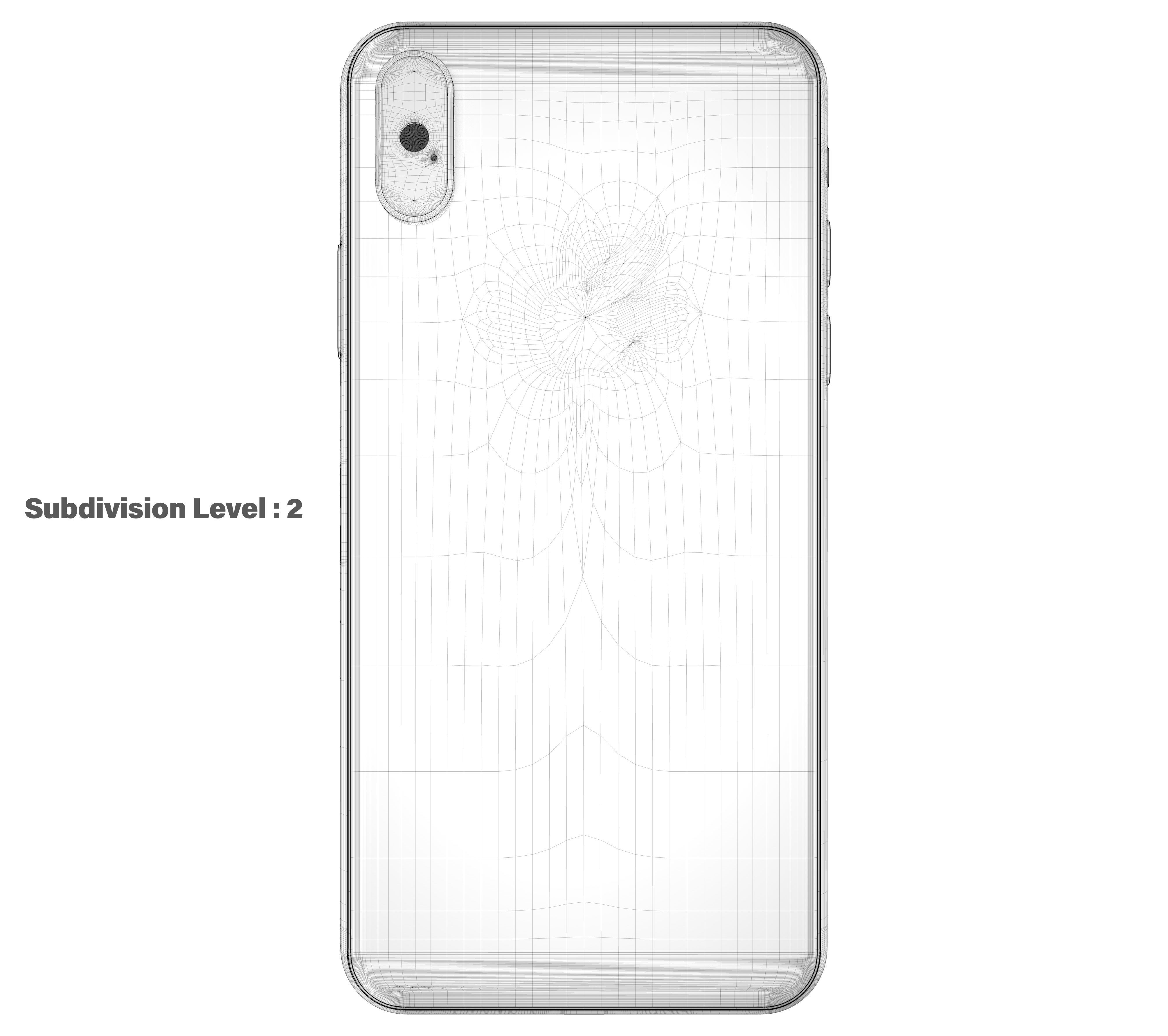Apple iPhone Xs Silver Low-poly 3D model_18