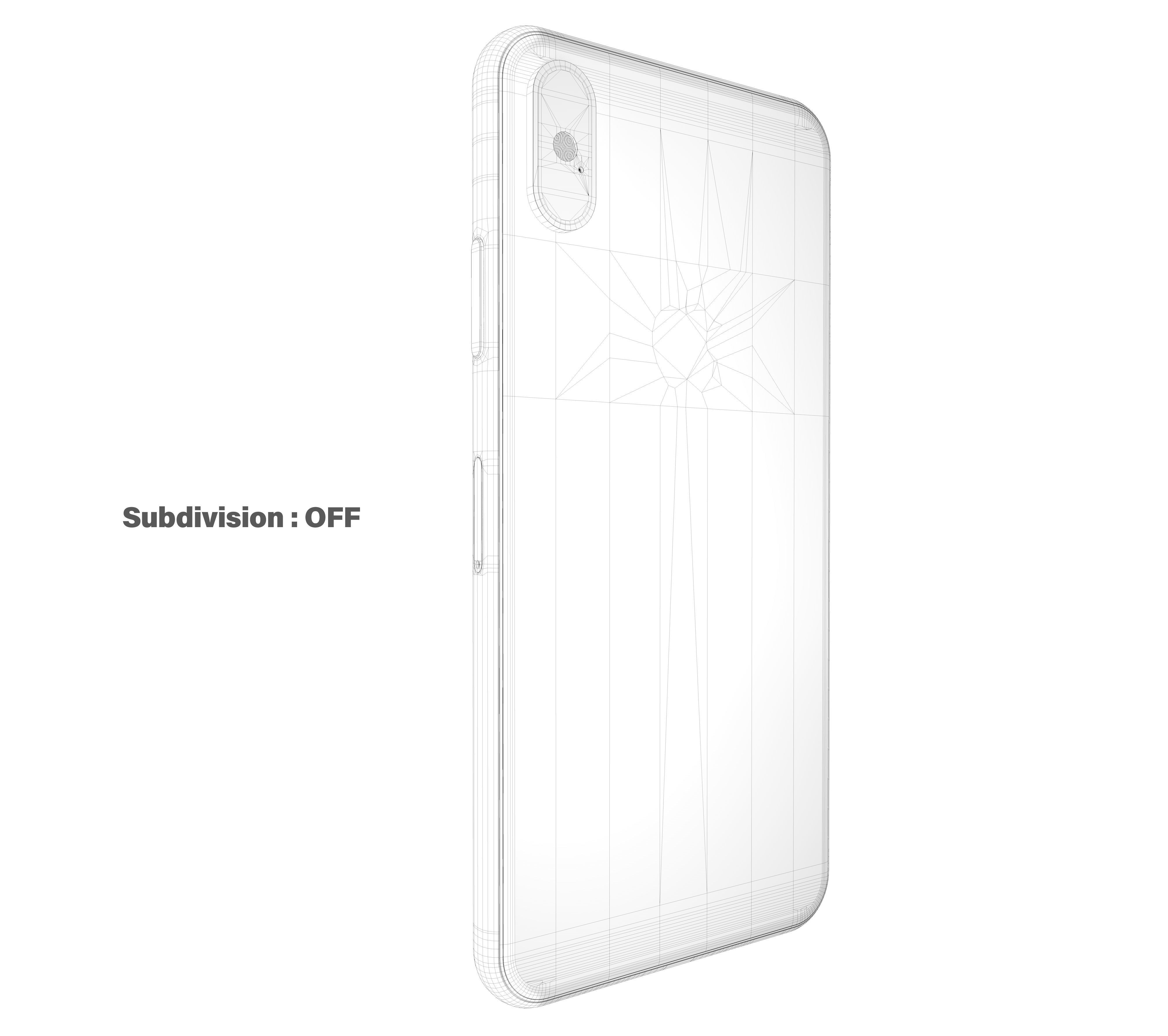 Apple iPhone Xs Silver Low-poly 3D model_21