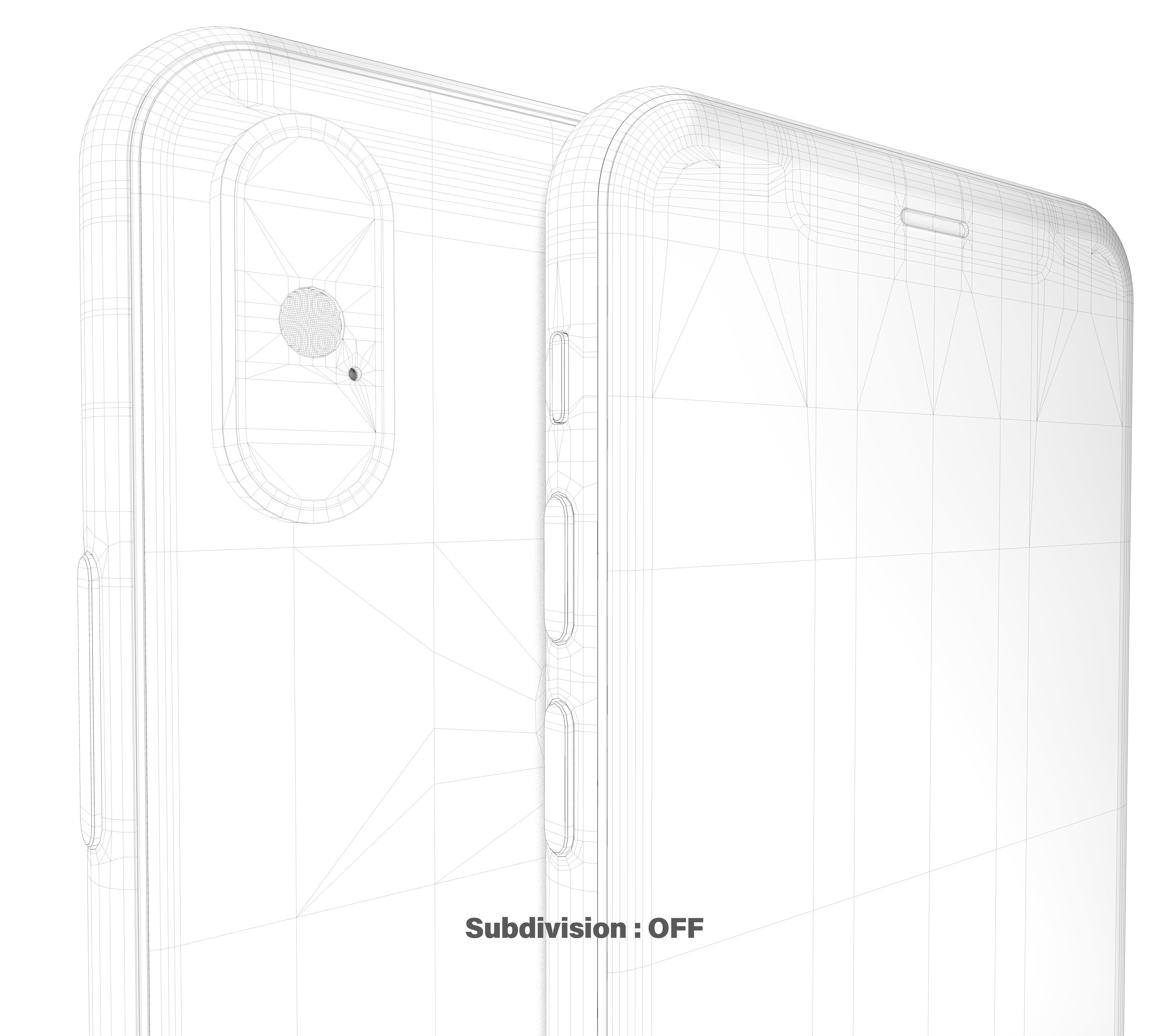 Apple iPhone Xs Silver Low-poly 3D model_27