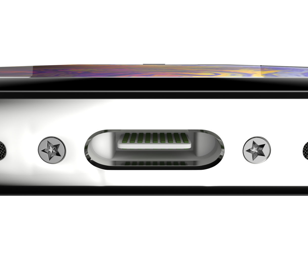 Apple iPhone Xs Silver Low-poly 3D model_9