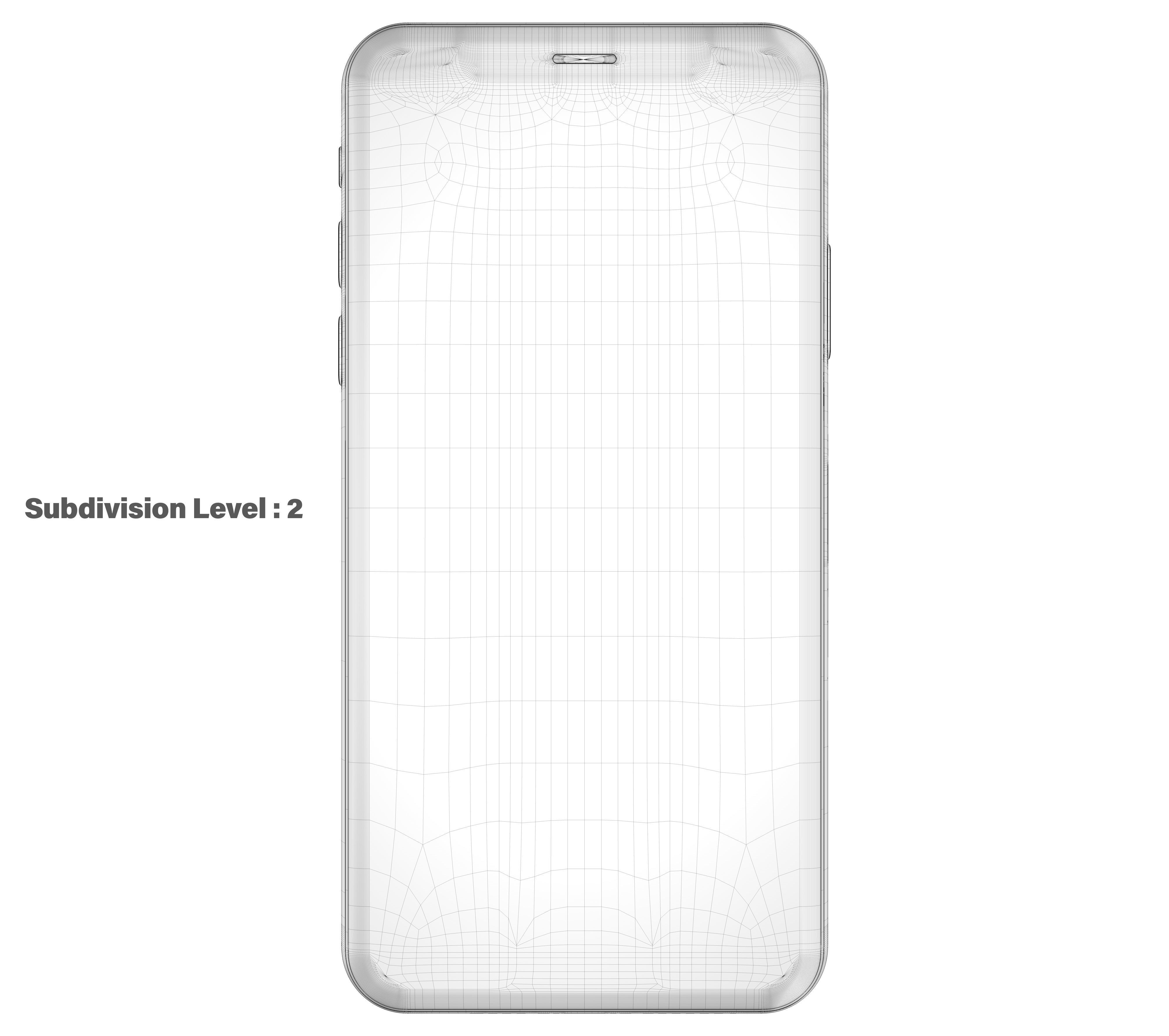 Apple iPhone Xs Silver Low-poly 3D model_16