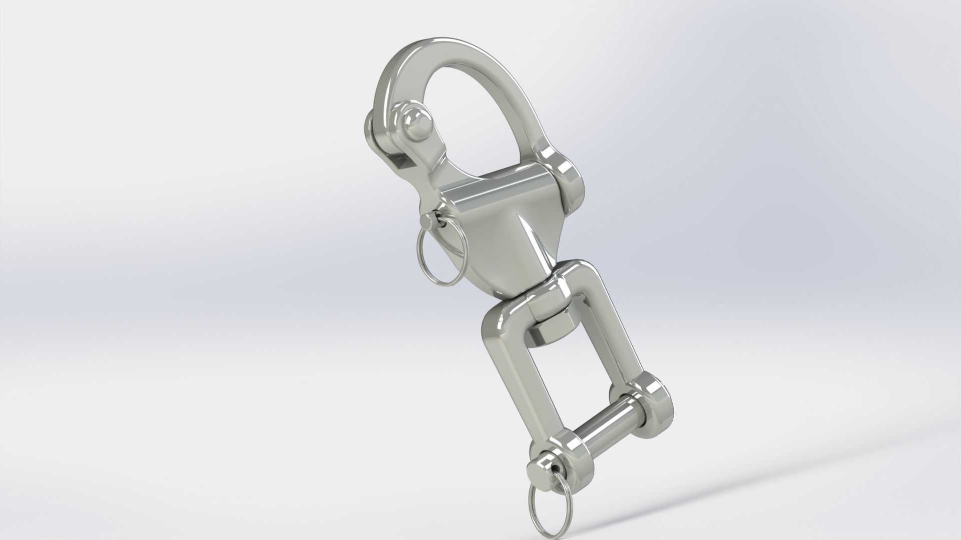 Quick release swivel carabiner with ring 3D model_2