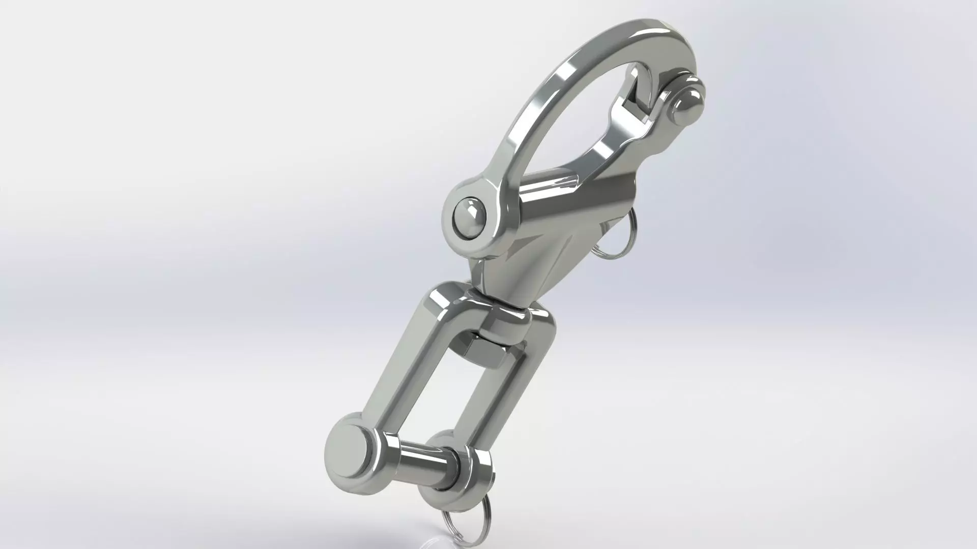 Quick release swivel carabiner with ring 3D model_0