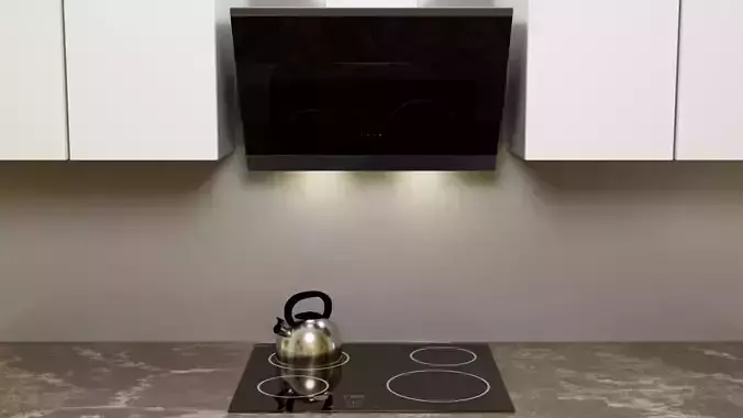 Ceramic Electric Hob and Wall Hood by Bosch Serie 4  3D model