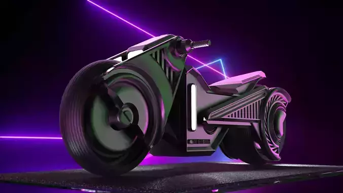  Cyberpunk Themed Futuristic Motorcycle Concept