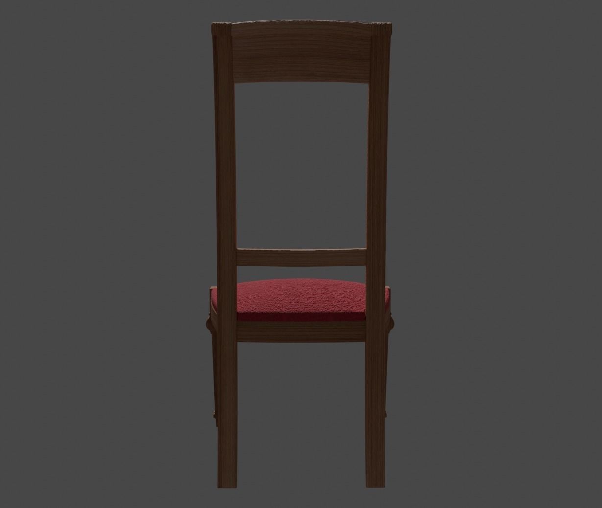 Chair with red seat 3D model_3