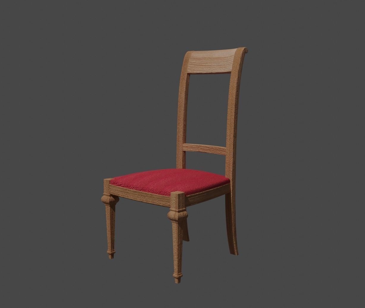 Chair with red seat 3D model_2