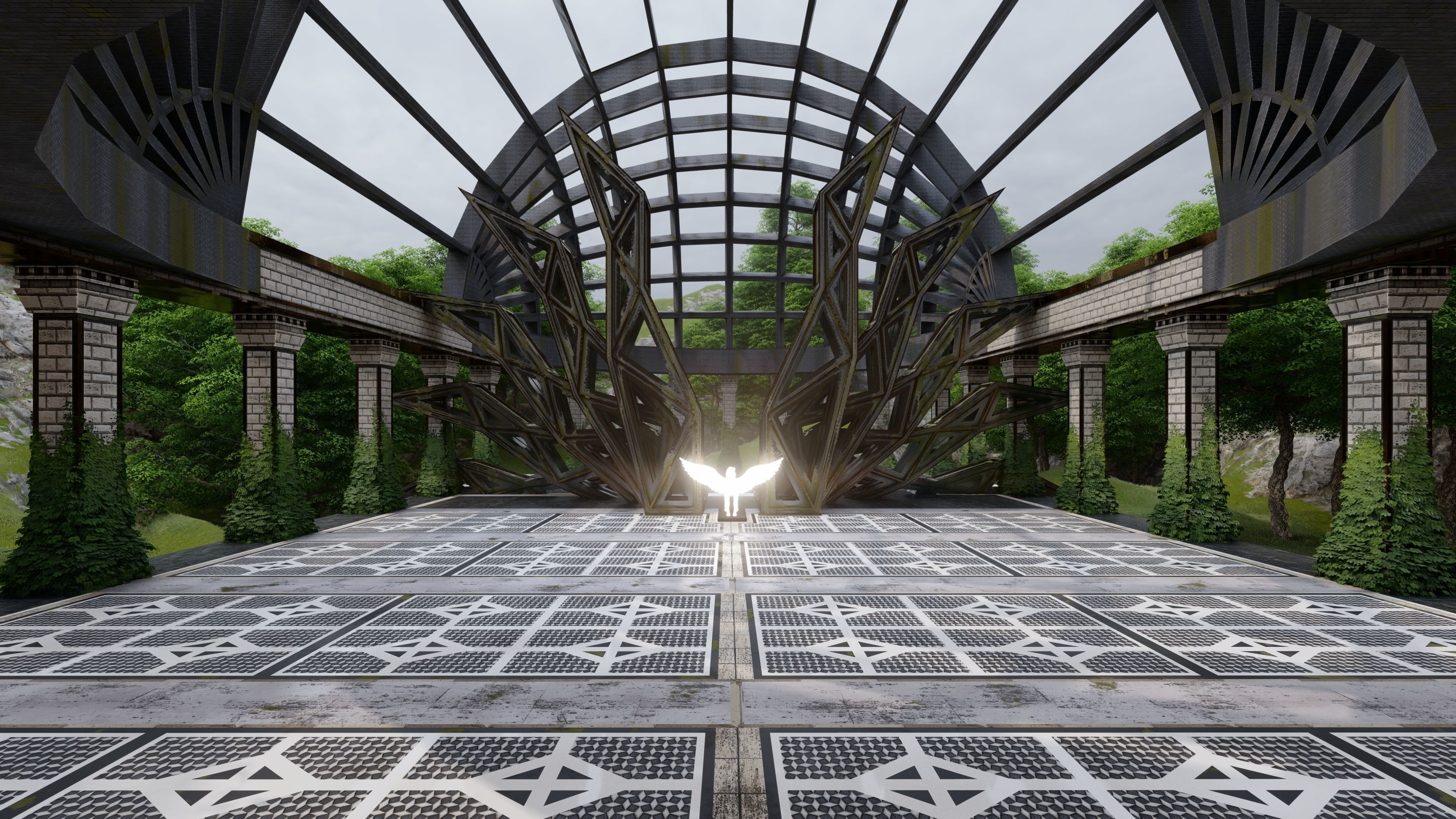 Ancient Pegasus Temples 3D model_2