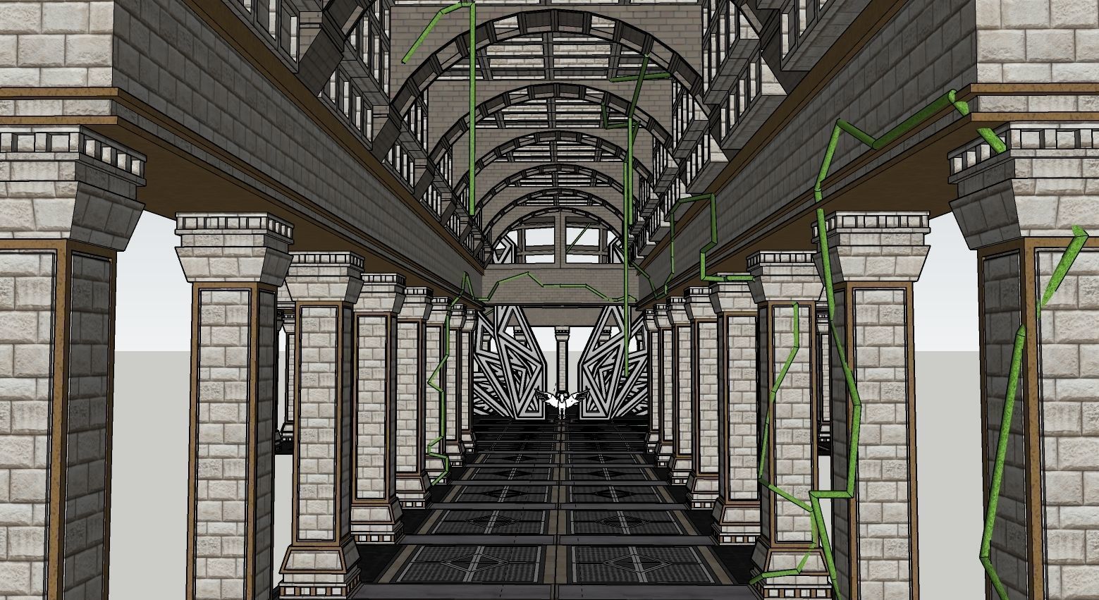 Ancient Pegasus Temples 3D model_4