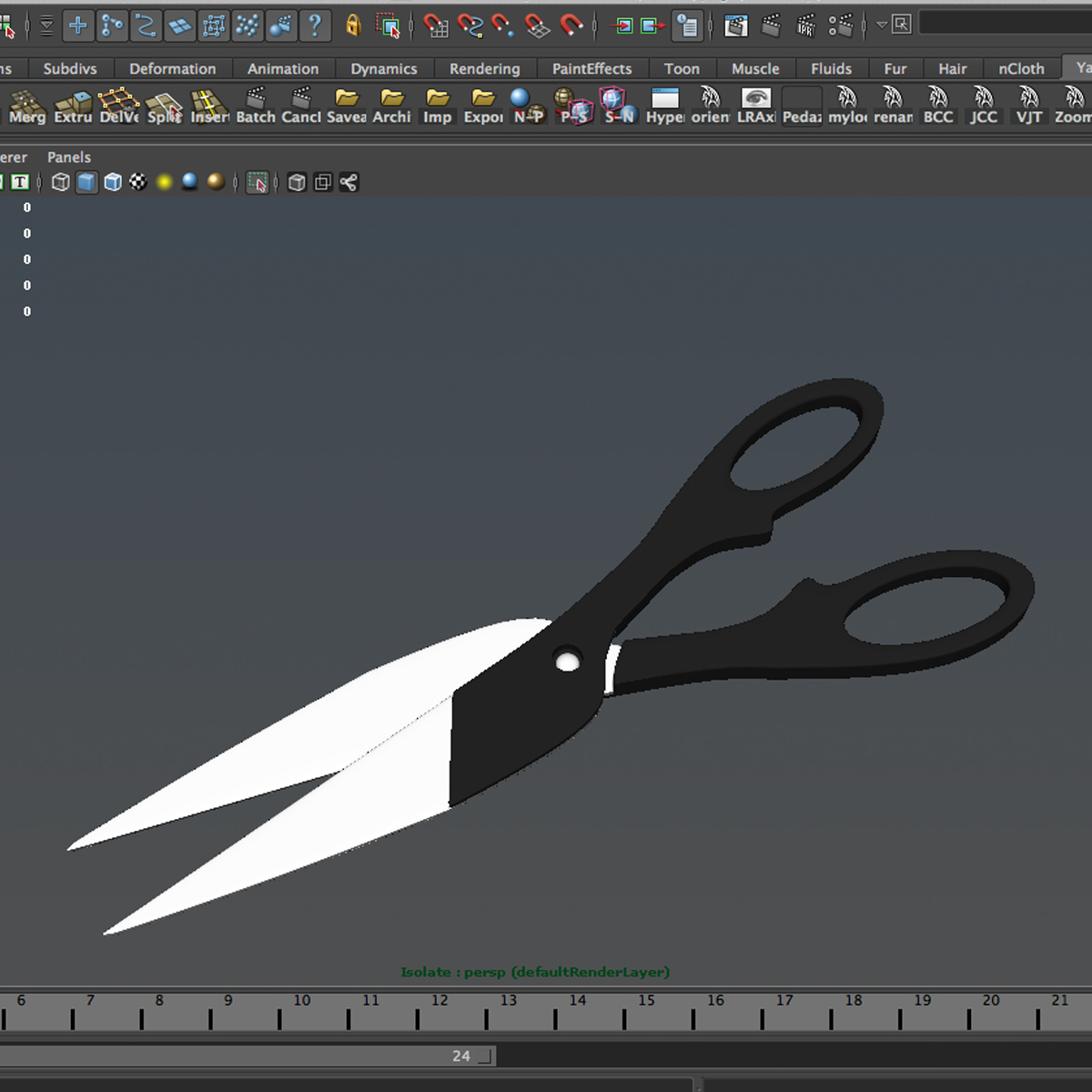 Scissors pair of 3D model_14
