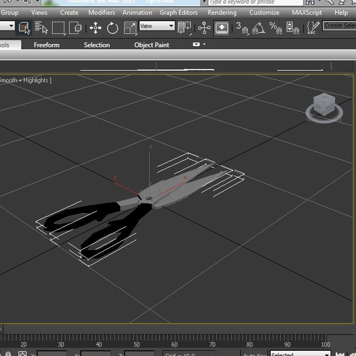 Scissors pair of 3D model_12