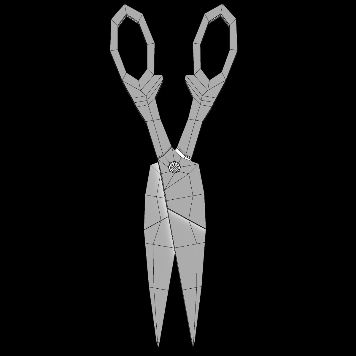 Scissors pair of 3D model_10