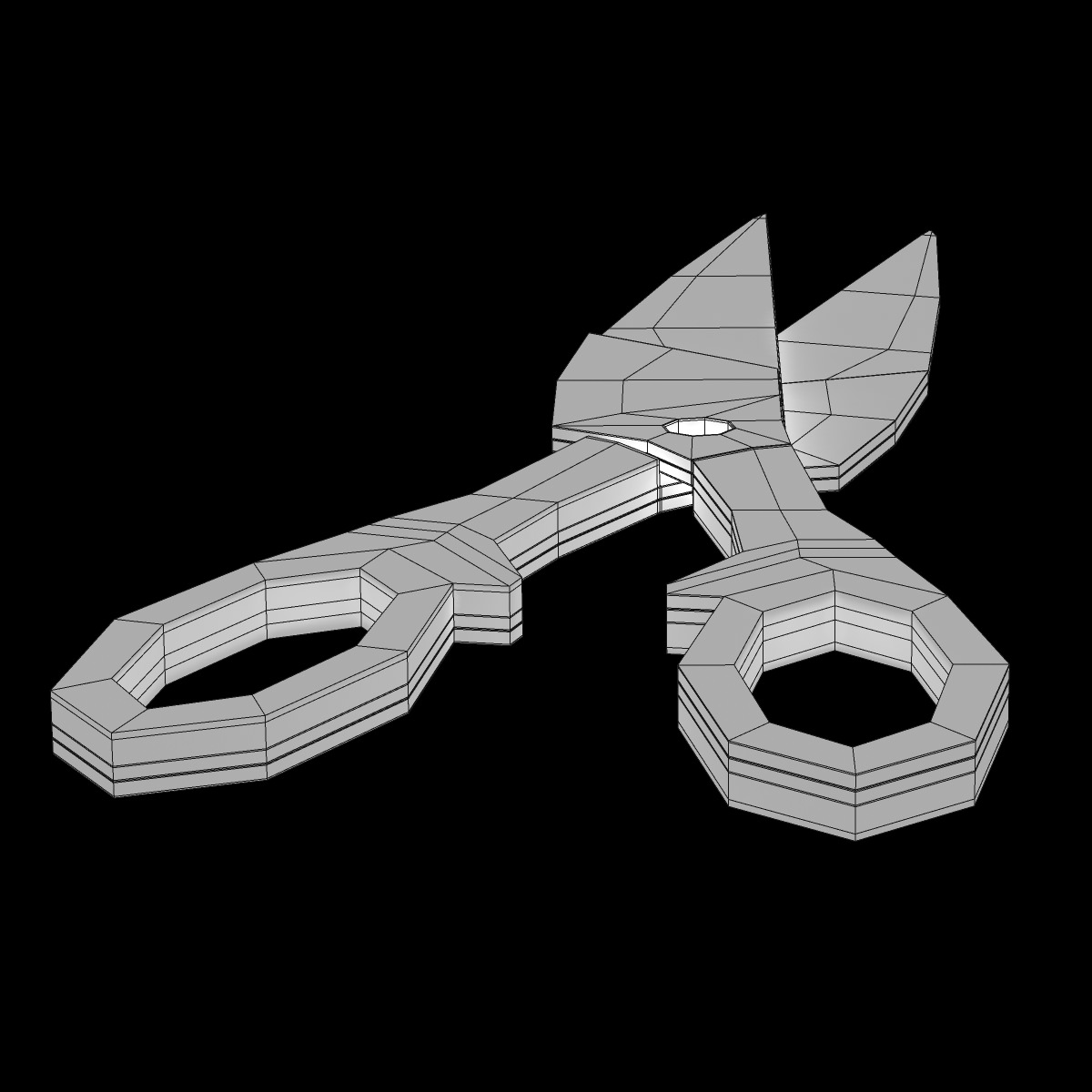 Scissors pair of 3D model_7