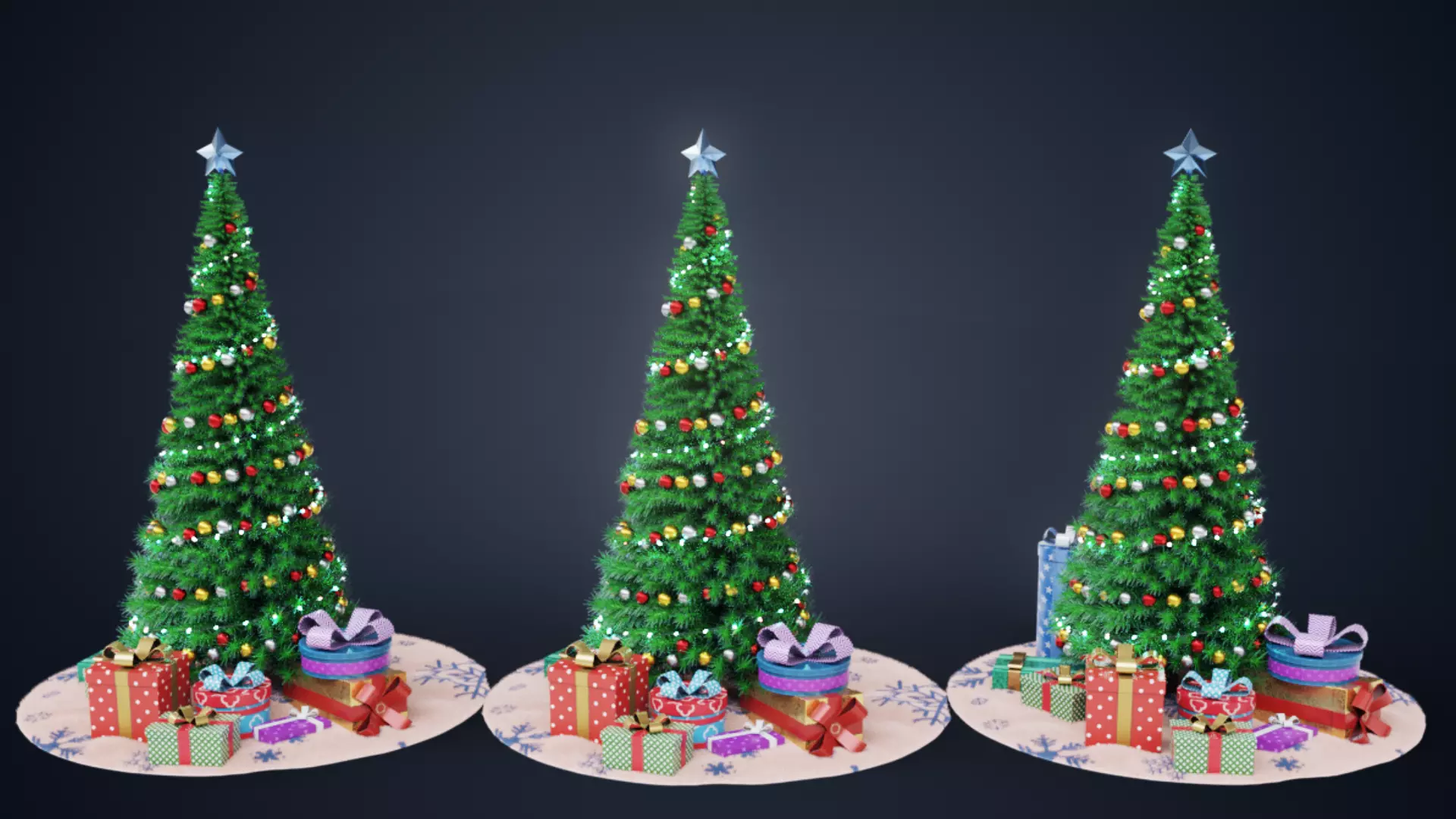 Christmas tree Low-poly 3D model_0