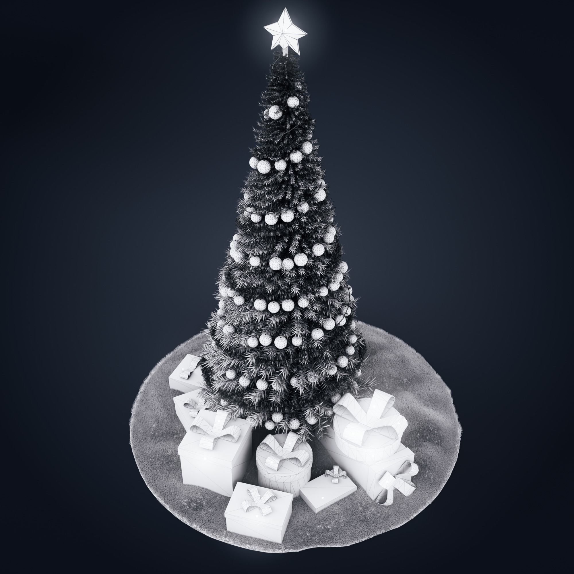 Christmas tree Low-poly 3D model_6