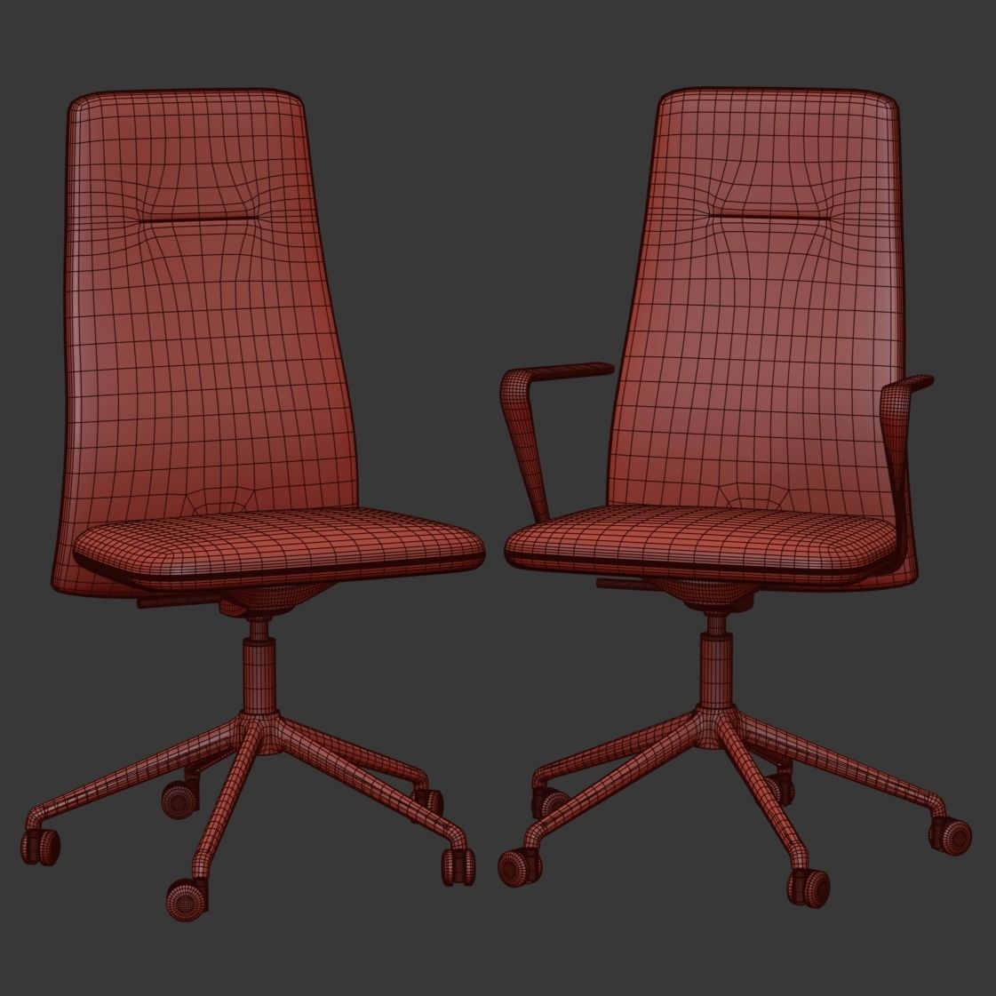Vela High Back Swivel Chair  3D model_3