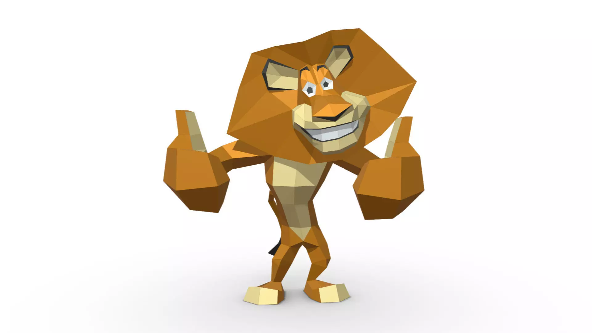 lion Alex low poly 3D print model_0